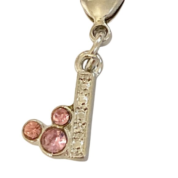Vintage Disney Pink Crystal Mickey Mouse Ears Charm Clip On Initial Letter I - Picture 4 of 10